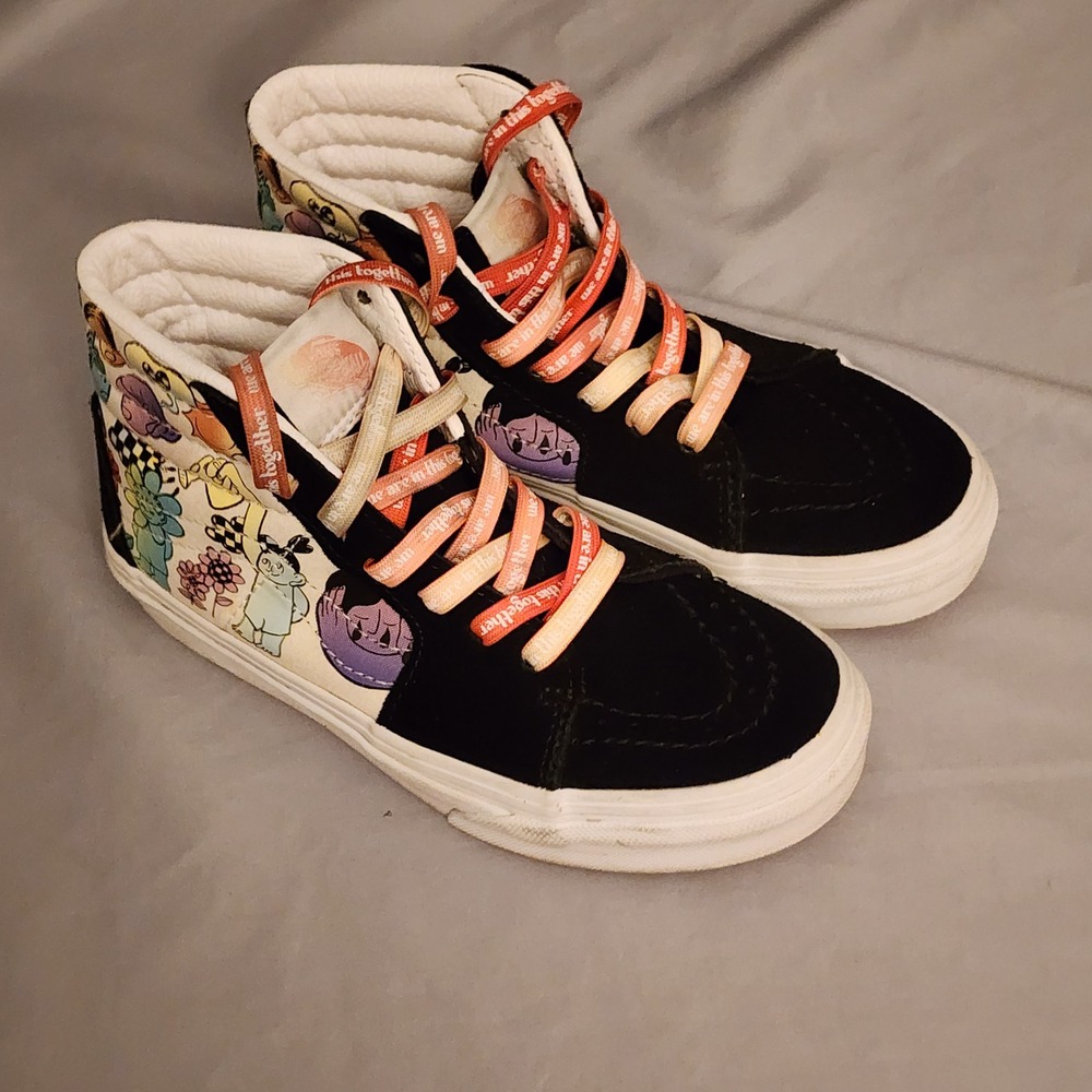 Vans Sk8 Hi Cultivative Care High Top Sneakers‎ Black Colorful Kids Sz 1.5 Youth